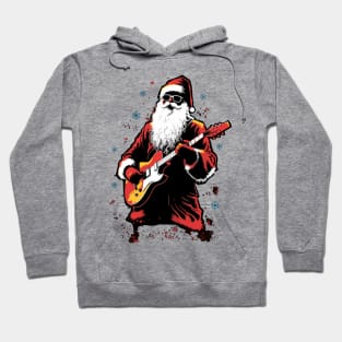 Christmas Guitar Gift Santa Claus Guitarist Funny Guitar Hoodie